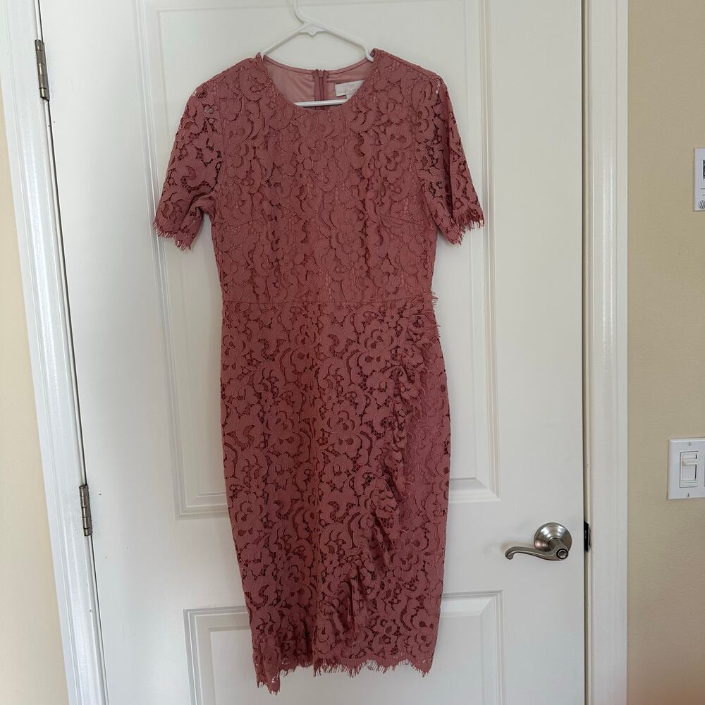 Rachel Parcell Ruffle Front Lace Sheath Dress Size M